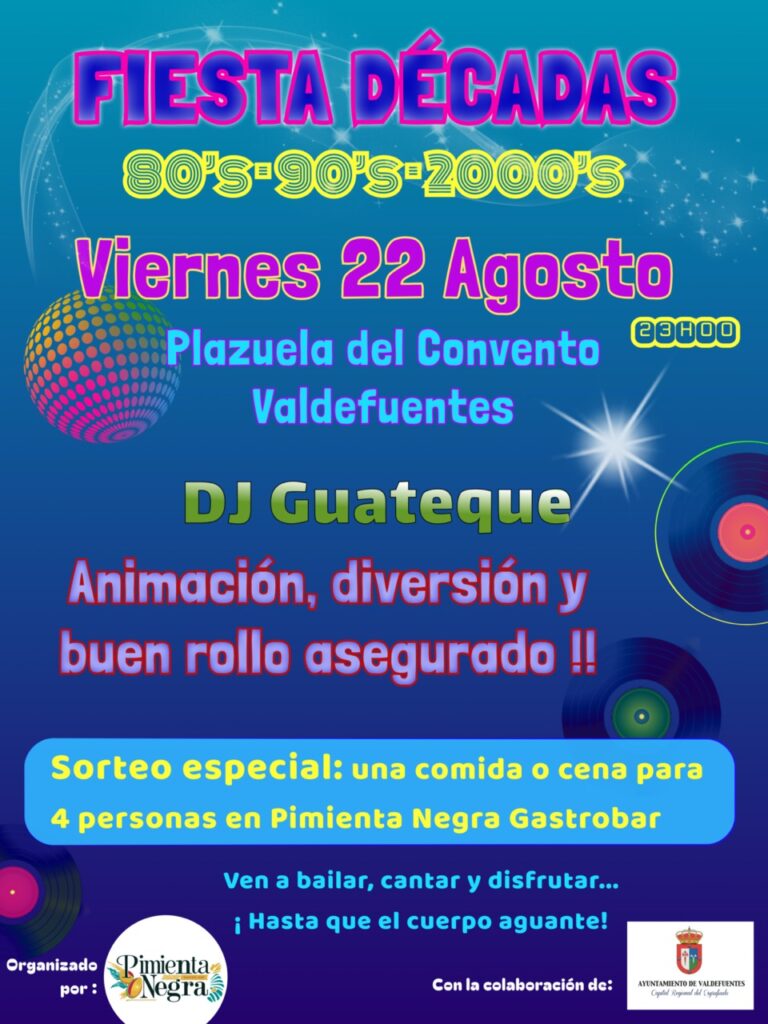 Apps Móviles cartel fiesta en Valdefuentes Cáceres