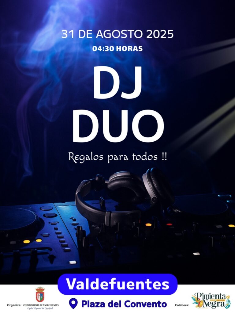Apps Móviles Cartel DJ DUO Valdefuentes Cáceres