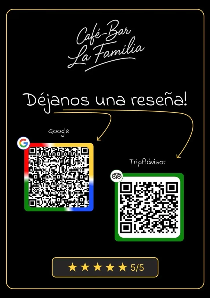 QR para solicitar reseñas Café bar la familia en Don Benito