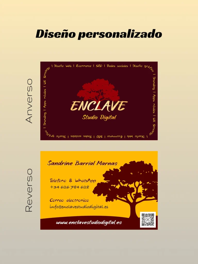 Tarjetas de visita personalizadas Enclave Studio Digital Cáceres