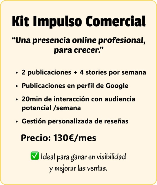 kit digital "Impulso Comercial", plan de gestión de redes sociales, Enclave Studio Digital en Trujillo (Cáceres)
