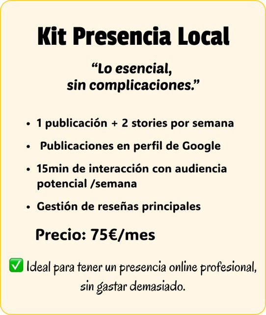 kit digital "Presencia Local", plan de gestión de redes sociales, Enclave Studio Digital en Trujillo (Cáceres)