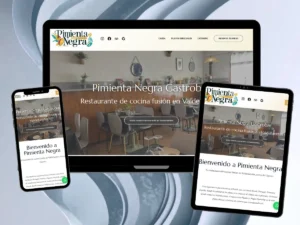 Diseño y desarrollo web con seo local para restaurante Pimienta Negra en Valdefuentes